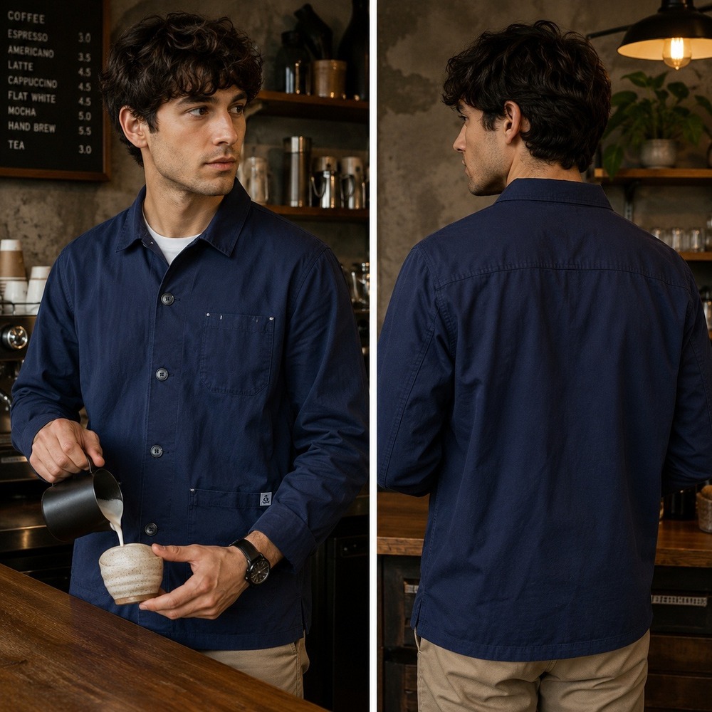 VTG Hedley & Bennett Chore Coat Men XL Navy Blue Regular Fit Workwear Jacket USA